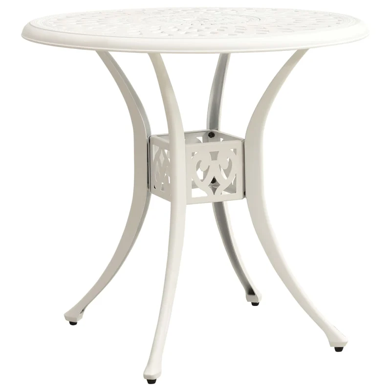 Ensemble de bistro jardin meuble extérieur terrasse 5 pièces aluminium coulé blanc 02_0013530