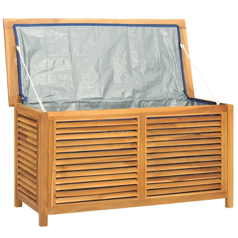 Boîte de rangement jardin et sac 114 x 50 x 58 cm bois massif teck 02_0013130