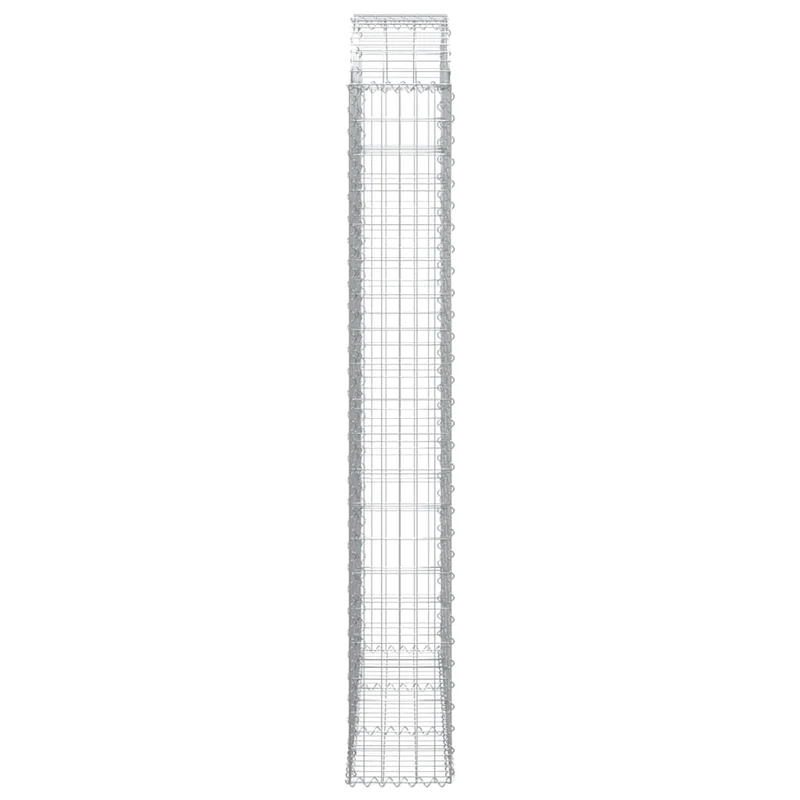 Panier de gabions clôture cage mur de soutènement arqué 150 x 30 x 200/220 cm fer galvanisé Argent 02_0039975