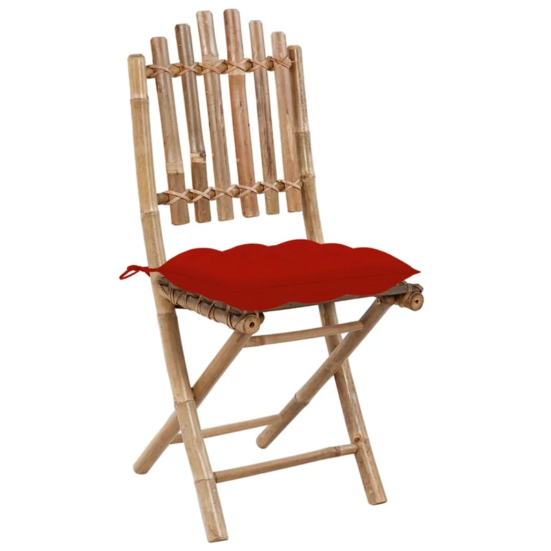 Mobilier à dîner d'extérieur pliable 5 pièces avec coussins bambou 02_0014705