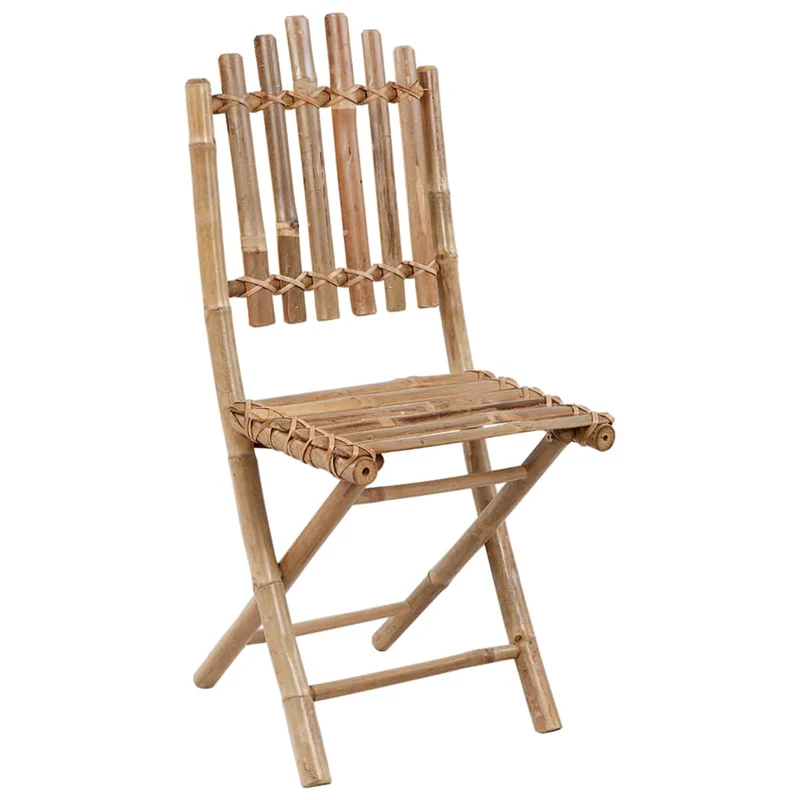 Mobilier à dîner d'extérieur pliable 5 pièces avec coussins bambou 02_0014705