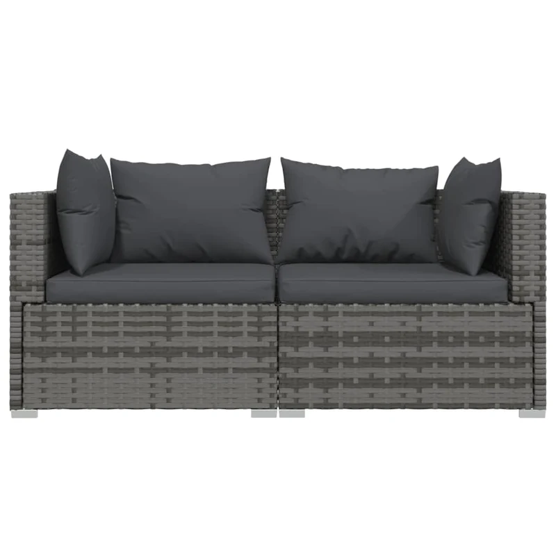 Salon de jardin meuble d'extérieur ensemble de mobilier 3 pièces avec coussins gris résine tressée 02_0015976