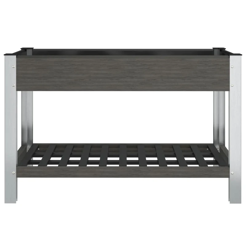 Jardinière bac lit surélevé plantes fleurs terrasse jardin de jardin avec étagère 120 x 50 x 75 cm WPC gris 02_0039772