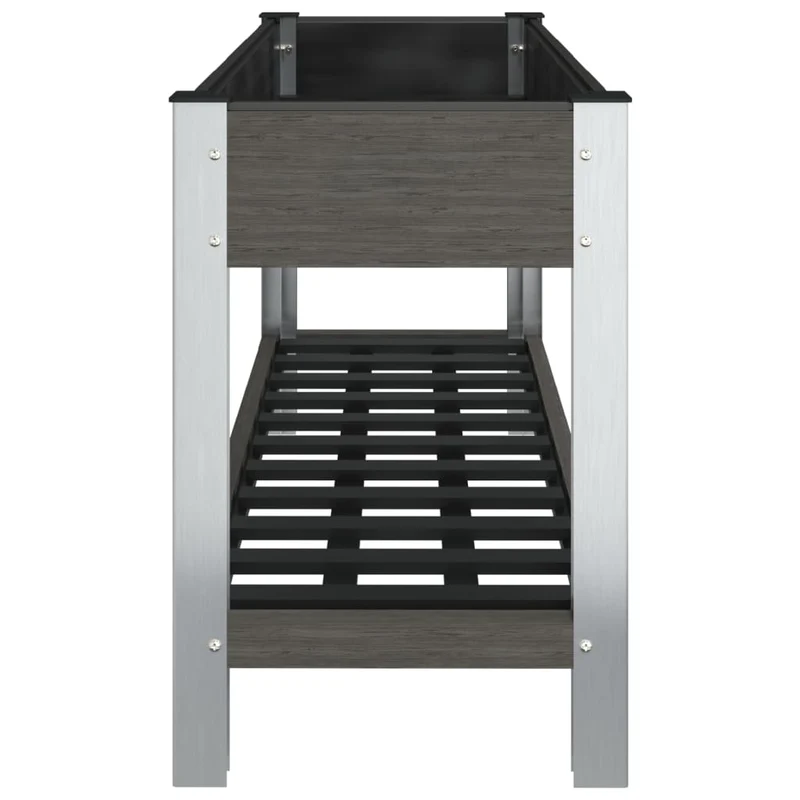 Jardinière bac lit surélevé plantes fleurs terrasse jardin de jardin avec étagère 120 x 50 x 75 cm WPC gris 02_0039772