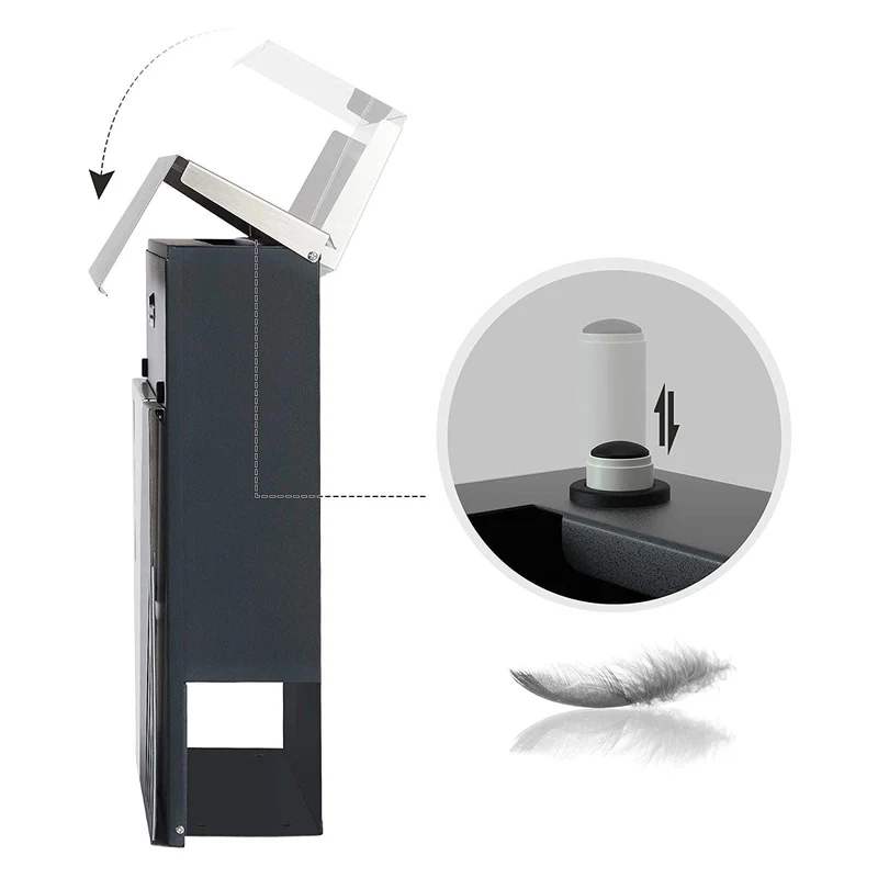 Boîte aux lettres murale avec fenêtres de visualisation en acier inoxydable pour portail porte d'entrée avec serrure et clés argent et gris anthracite 12_0001888
