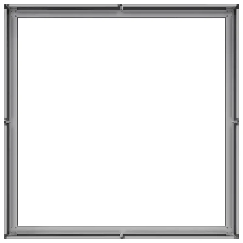 Jardinière carré 100 x 100 x 30 cm stable et décorative jardin balcon en acier galvanisé gris 02_0051592