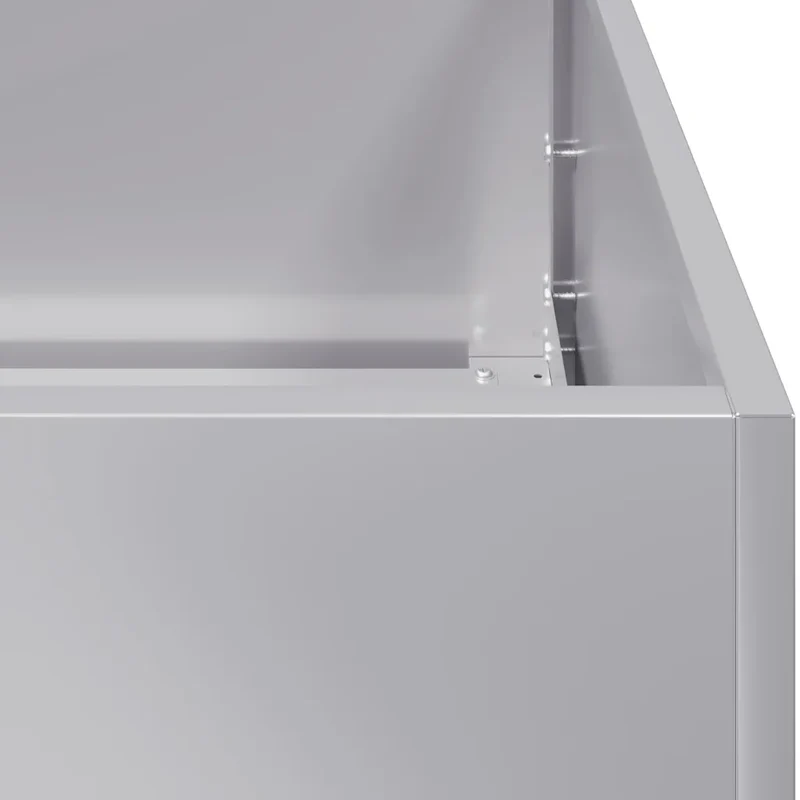 Jardinière carré 100 x 100 x 30 cm stable et décorative jardin balcon en acier galvanisé gris 02_0051592