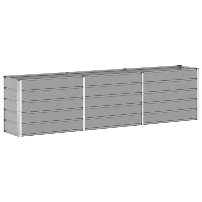 Jardinière moderne design industriel extérieur 480 x 50 x 45 cm en acier galvanisé gris clair 02_0059201