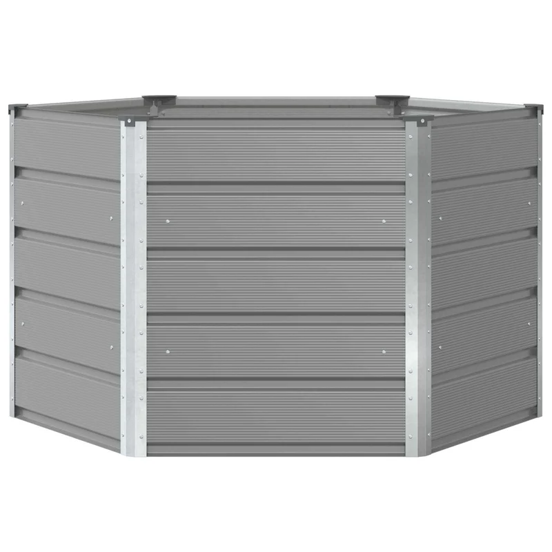 Jardinière hexagonale extérieure 129 x 129 x 75 cm design moderne pour jardin terrasse en acier gris clair 02_0059176