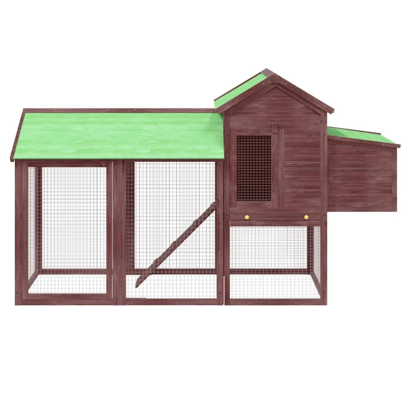 Poulailler enclos cage poules moka 193 x 65 x 117 cm bois massif de pin marron 02_0044020