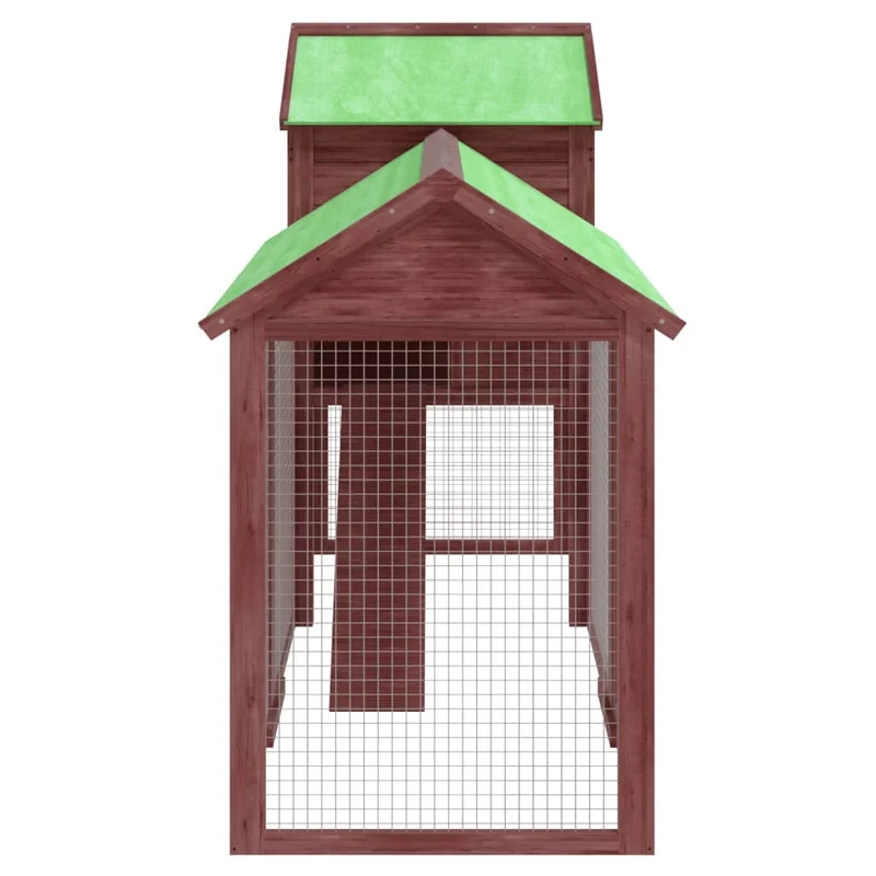 Poulailler enclos cage poules moka 193 x 65 x 117 cm bois massif de pin marron 02_0044020