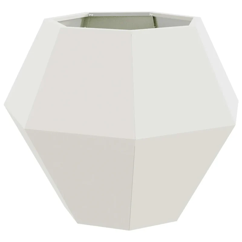 Lot de 2 jardinières rectangulaires pour terrasse 75 x 75 x 60 cm design extérieur en acier blanc 02_0053107