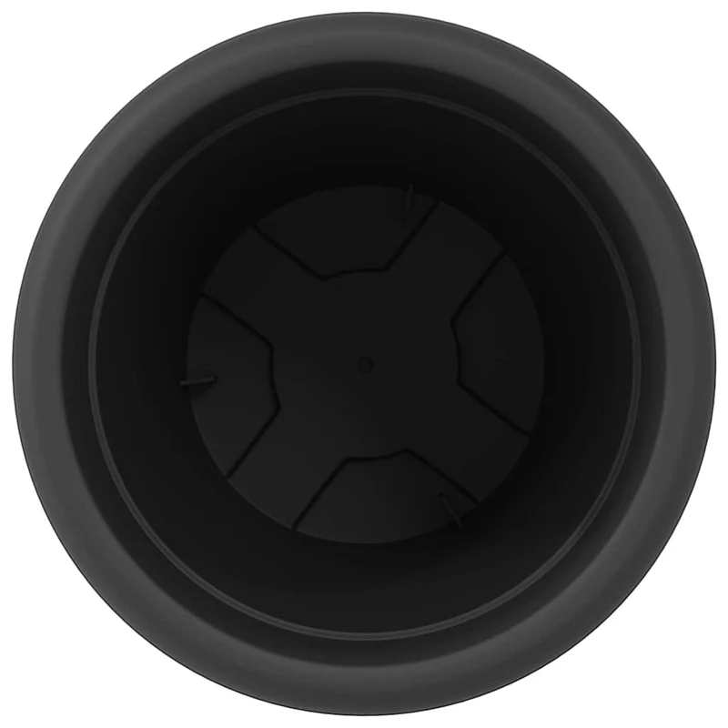 Lot de 24 pots à fleurs ronds design moderne intérieur extérieur Ø 26 x 21,5 cm en plastique noir 02_0059333