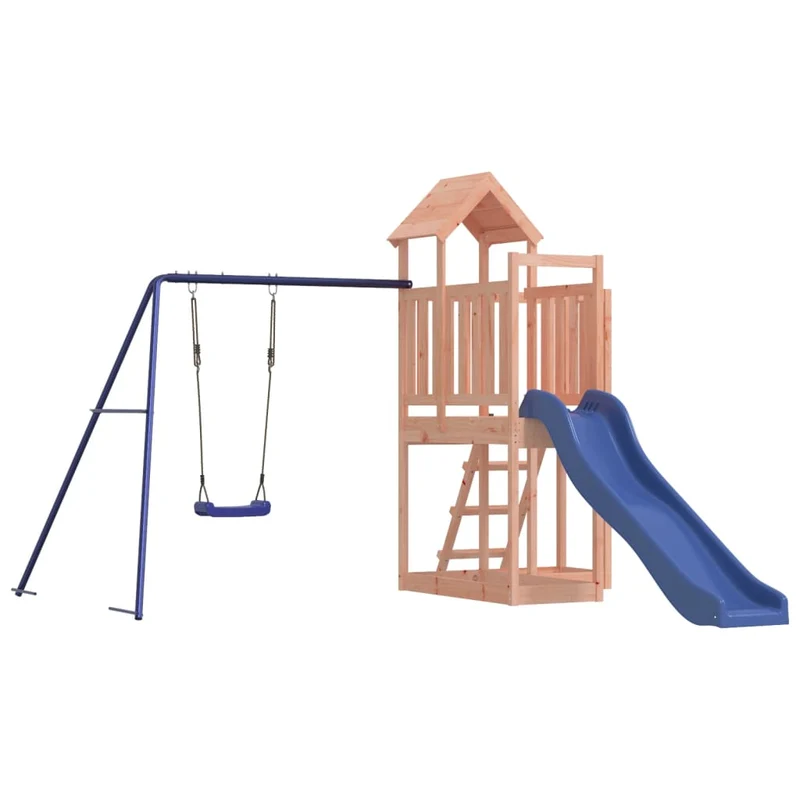 Aire de jeux d'extérieur balançoires toboggan portiques robuste jeux jardin 286 x 378 x 214 cm bois massif de douglas 02_0004718