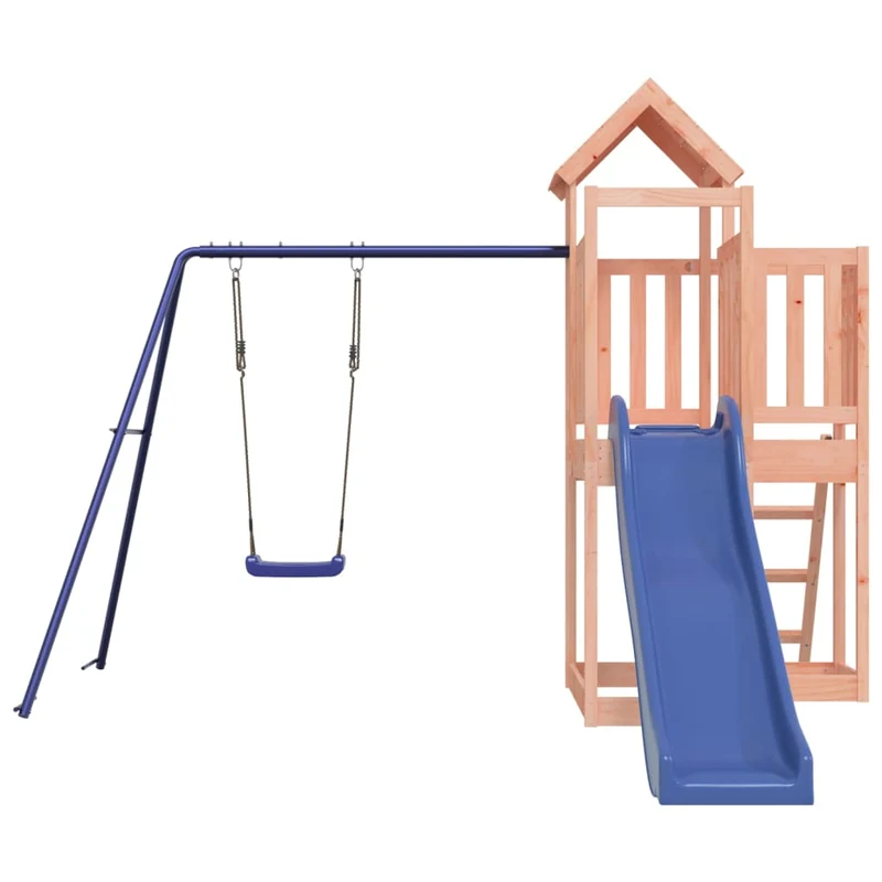 Aire de jeux d'extérieur balançoires toboggan portiques robuste jeux jardin 286 x 378 x 214 cm bois massif de douglas 02_0004718