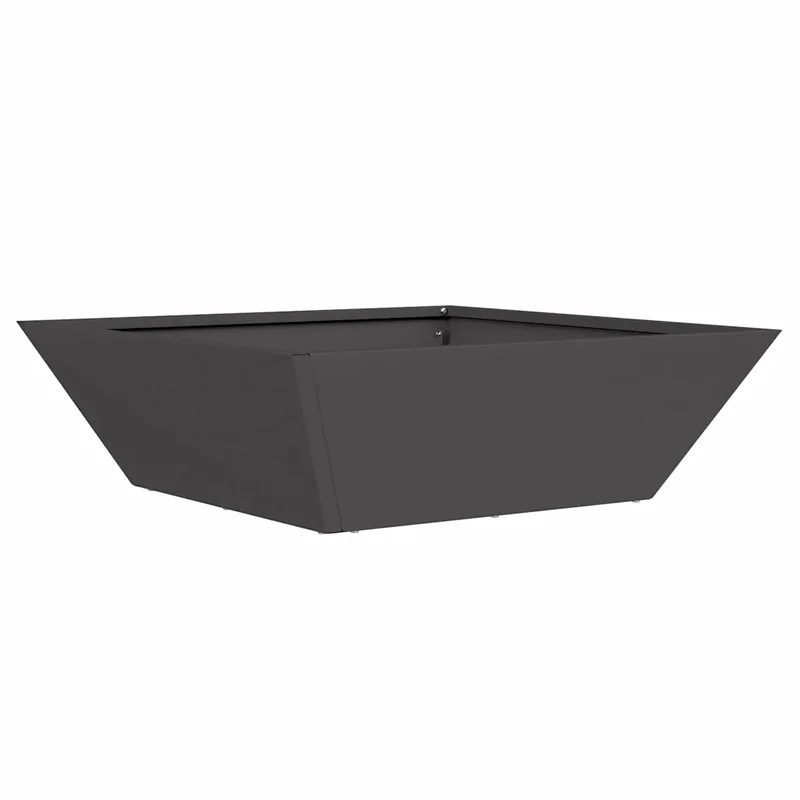 Lot de 5 cache-pots trapézoïdaux modernes jardin 50 x 50 x 15 cm en métal noir 02_0052383