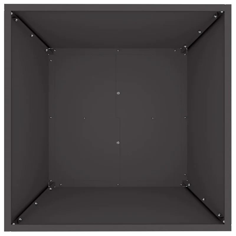 Lot de 5 cache-pots trapézoïdaux modernes jardin 50 x 50 x 15 cm en métal noir 02_0052383
