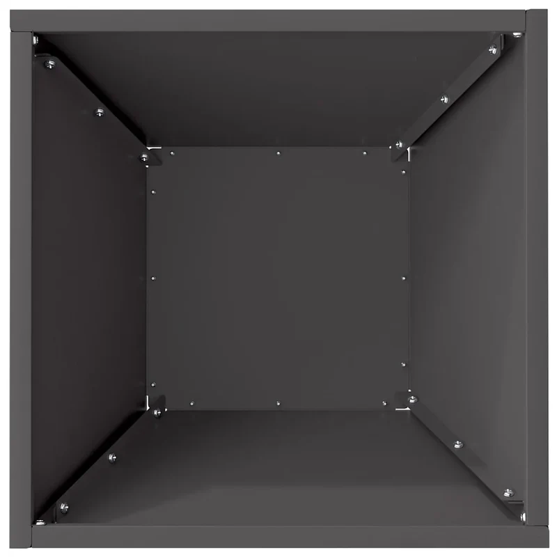 Lot de 5 cache-pots jardin trapézoïdal moderne 35 x 35 x 15 cm en acier noir 02_0052355