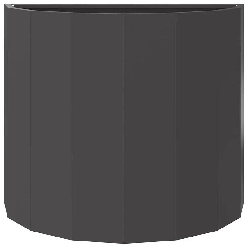 Jardinière demi-ronde moderne extérieur 60 x 30 x 50 cm finition métallique en acier noir 02_0052957