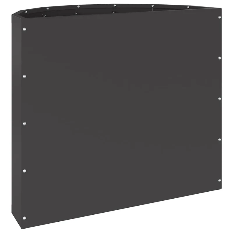 Jardinière demi-ronde moderne extérieur 60 x 30 x 50 cm finition métallique en acier noir 02_0052957