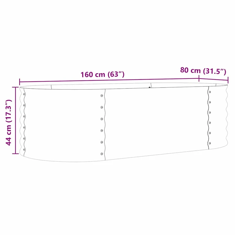 Jardin surélevé moderne 160 x 80 x 81 cm durable chic style minimaliste en acier marron 02_0058959
