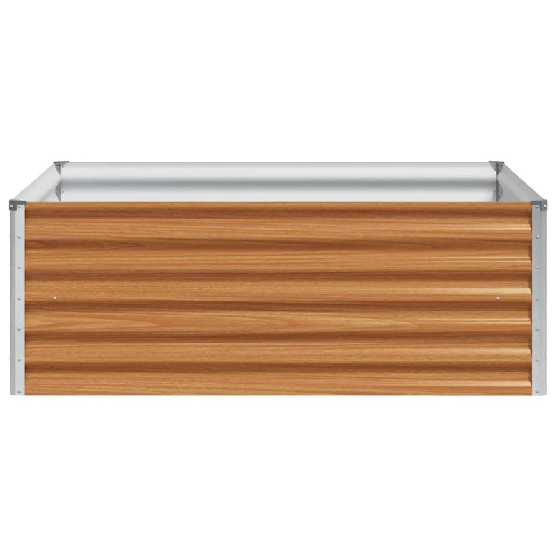 Jardinière surélevée carré 98 x 100 x 36 cm design industriel moderne extérieur en acier galvanisé marron clair 02_0059045