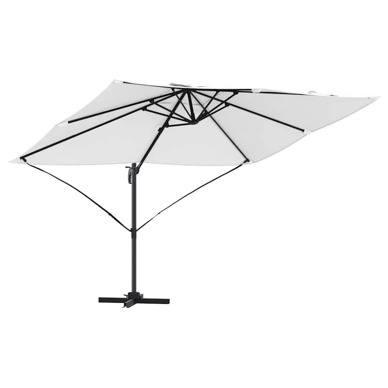 Parasol cantilever rotatif pour jardin 351 x 250 x 260 cm ombre confortable design contemporain en polyester sable 02_0058715