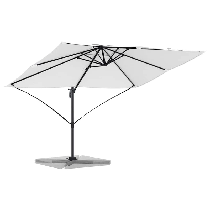 Parasol cantilever rotatif pour jardin 351 x 250 x 260 cm ombre confortable design contemporain en polyester sable 02_0058715