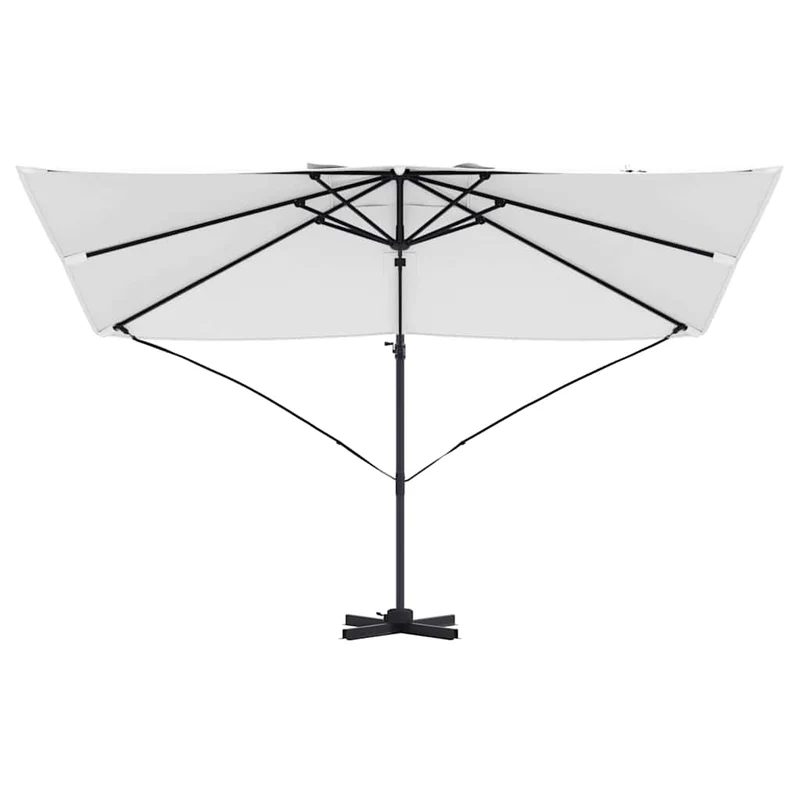 Parasol cantilever rotatif pour jardin 351 x 250 x 260 cm ombre confortable design contemporain en polyester sable 02_0058715