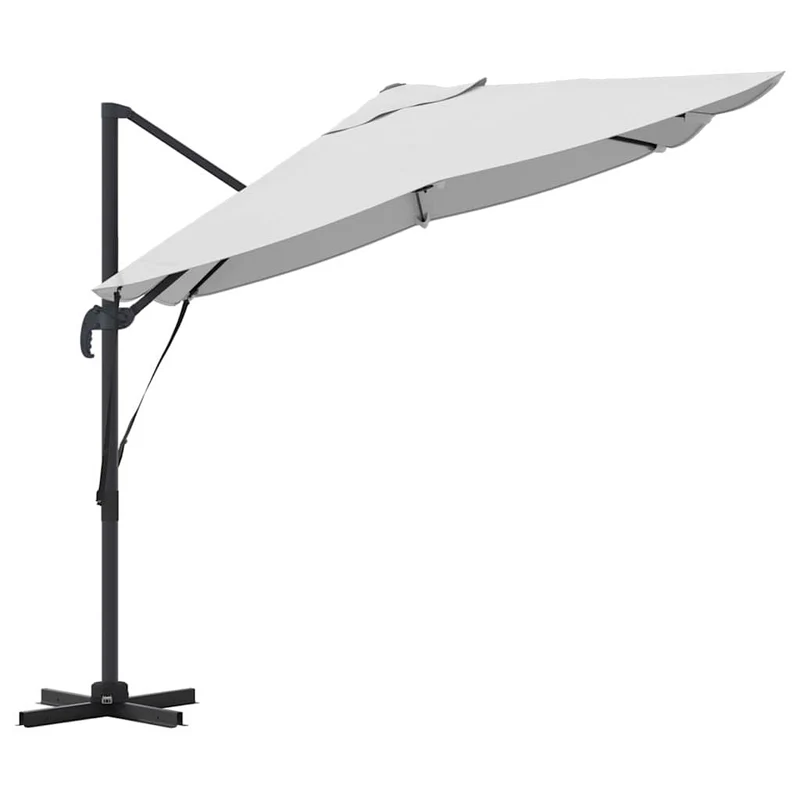 Parasol cantilever rotatif pour jardin 351 x 250 x 260 cm ombre confortable design contemporain en polyester sable 02_0058715