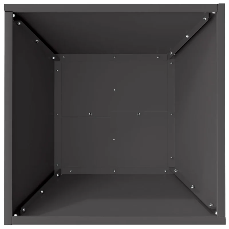 Lot de 5 cache-pots trapézoïdaux modernes 40 x 40 x 15 cm pour jardin terrasse en acier noir 02_0052369