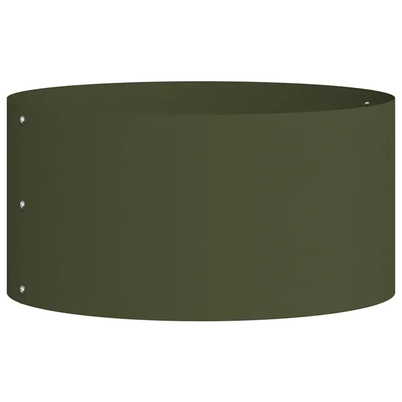 Anneau de jardinière extérieur rond 40 x 40 x 20 cm design moderne chic en acier vert olive 02_0052251