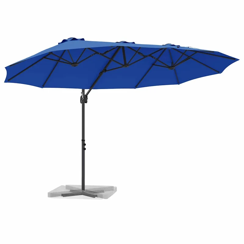 Parasol inclinable moderne extérieur 372 x 198 x 243 cm en polyester azur 02_0058752