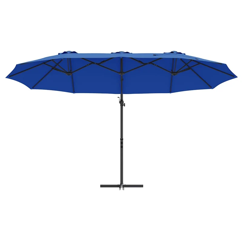 Parasol inclinable moderne extérieur 372 x 198 x 243 cm en polyester azur 02_0058752