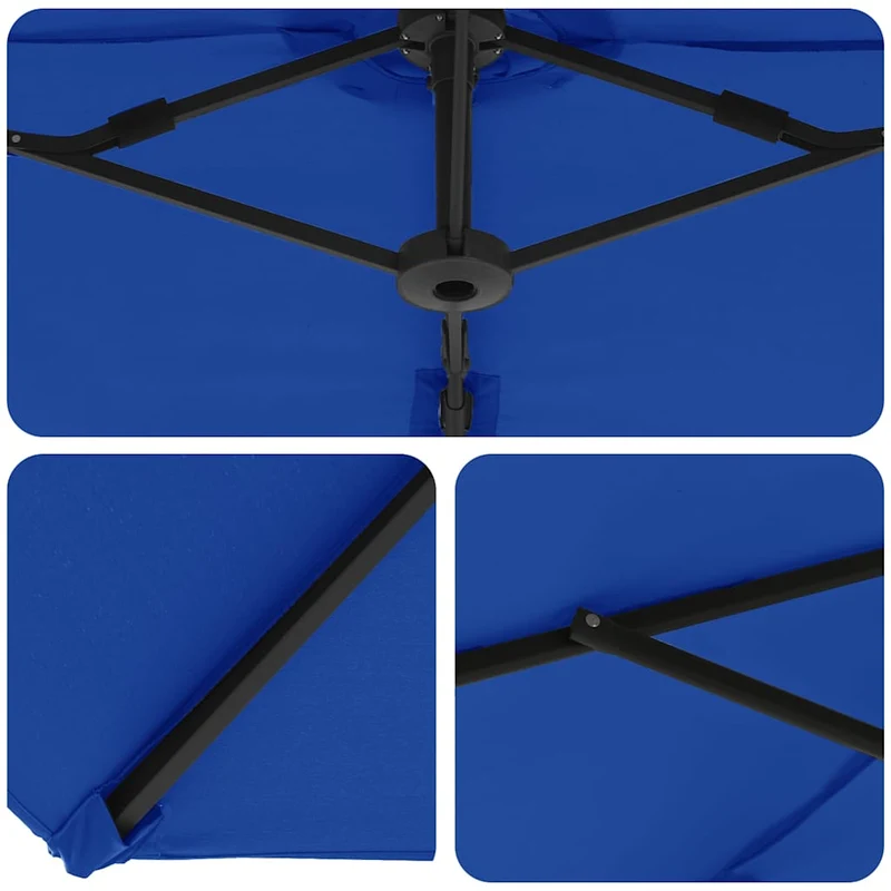 Parasol inclinable moderne extérieur 372 x 198 x 243 cm en polyester azur 02_0058752