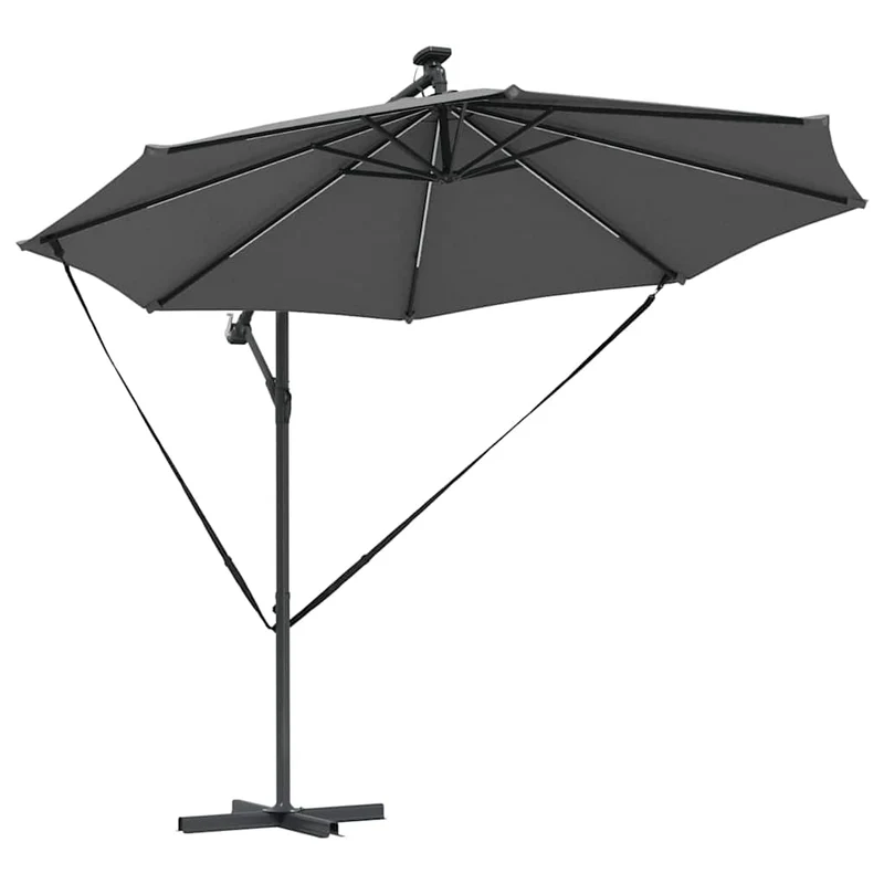 Parasol cantilever moderne inclinable 294 x 294 x 248 cm en polyester anthracite 02_0058757