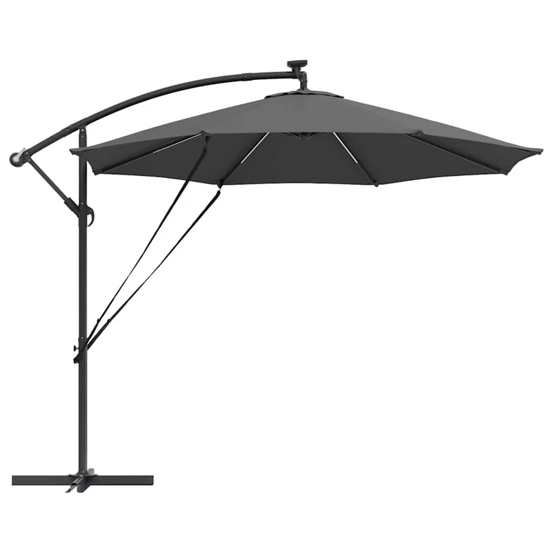 Parasol cantilever moderne inclinable 294 x 294 x 248 cm en polyester anthracite 02_0058757