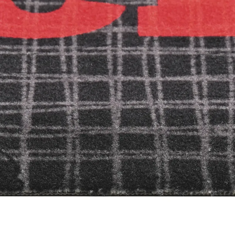 Tapis de cuisine lavable 300 x 60 cm antidérapant absorbant design moderne ambiance cosy en polyamide rouge 02_0046518