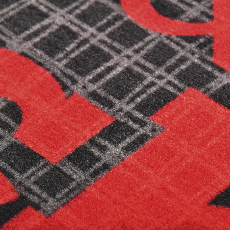 Tapis de cuisine lavable 300 x 60 cm antidérapant absorbant design moderne ambiance cosy en polyamide rouge 02_0046518