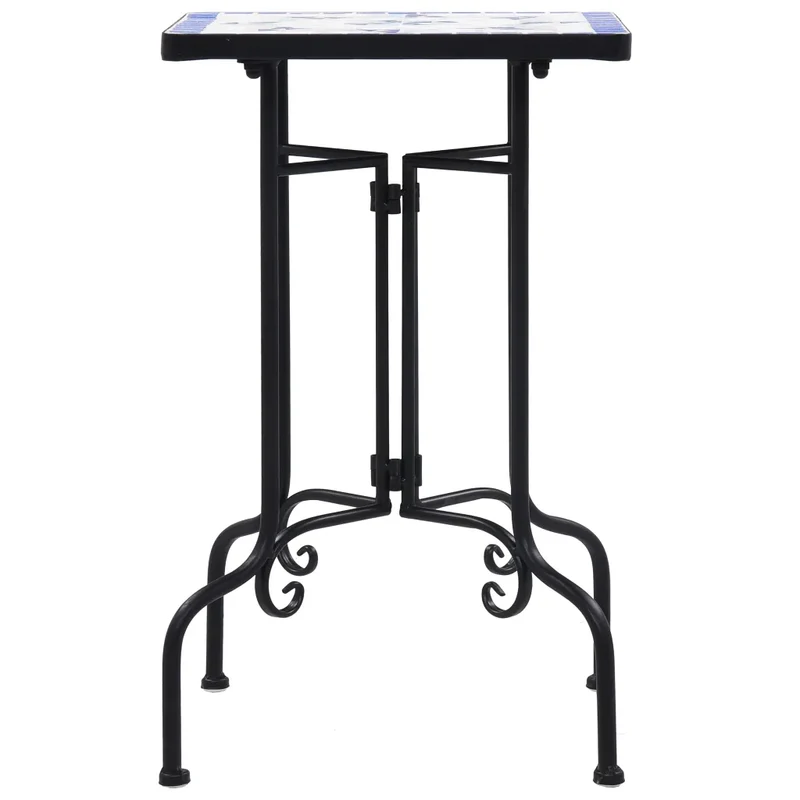 Table de bistro mosaïque extérieure 35 x 35 x 56 cm finition élégante durable en céramique bleu 02_0045925