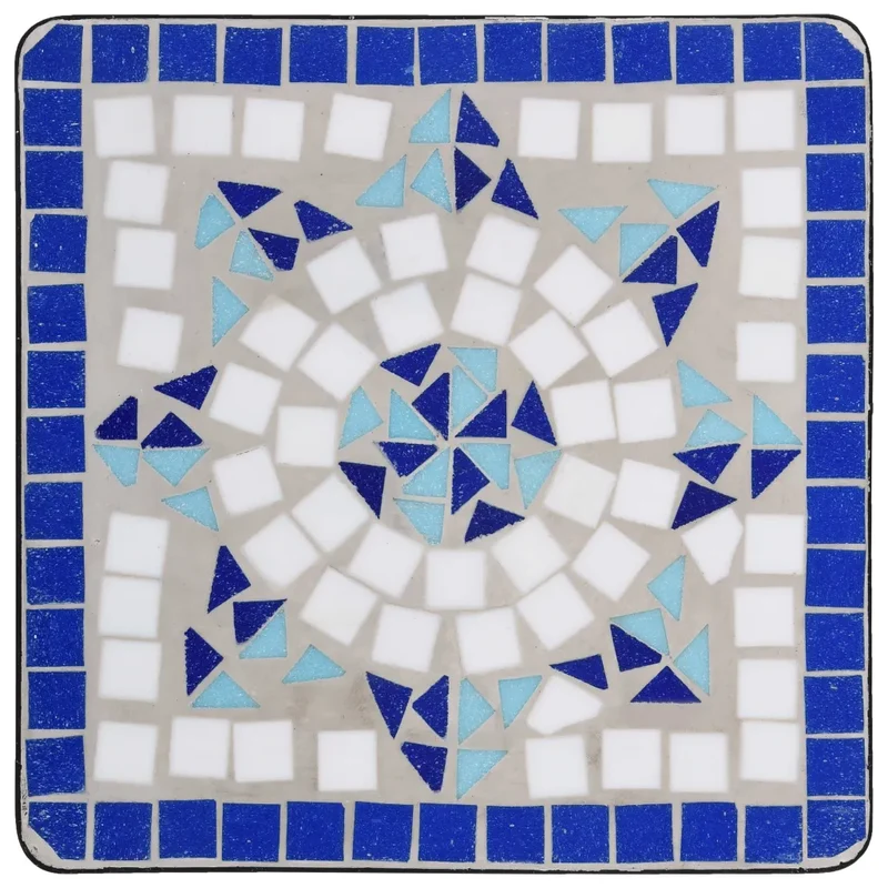Table de bistro mosaïque extérieure 35 x 35 x 56 cm finition élégante durable en céramique bleu 02_0045925