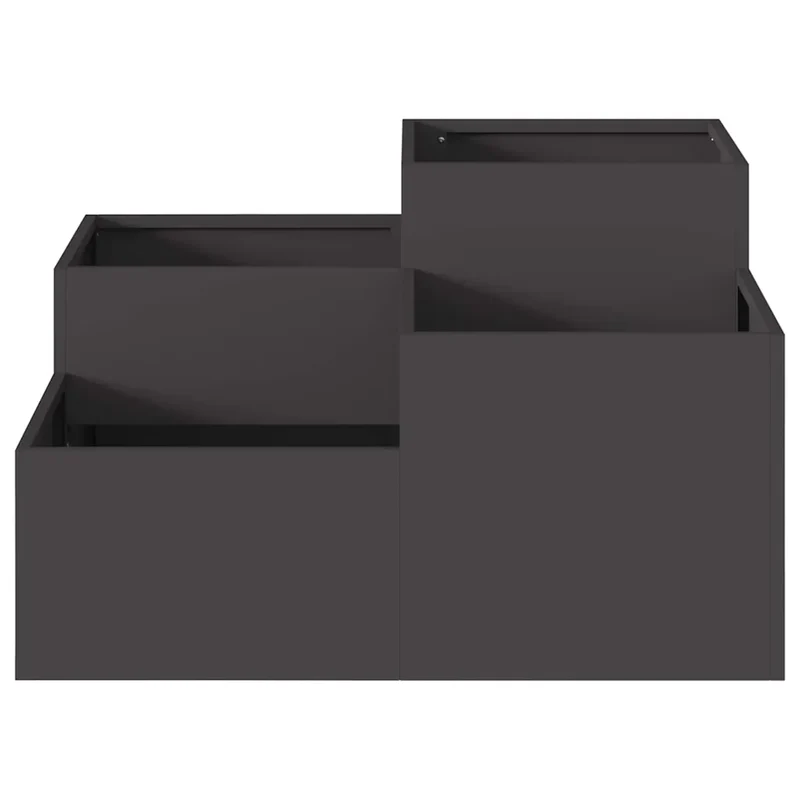 Cache-pot de jardin minimaliste extérieur 80 x 80 x 48 cm en acier noir 02_0052055