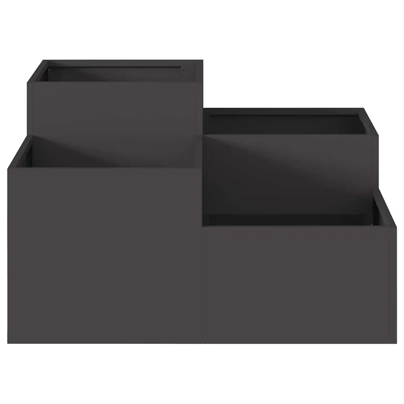 Cache-pot de jardin minimaliste extérieur 80 x 80 x 48 cm en acier noir 02_0052055