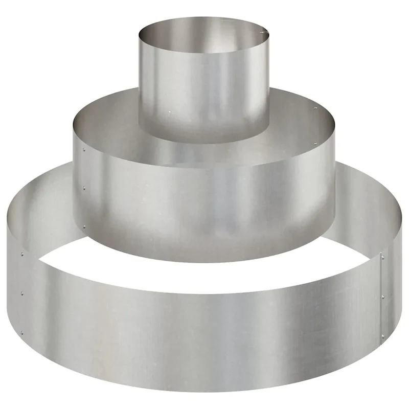 Cache-pot de jardin rond moderne 90 x 90 x 20 cm pratique style industriel en acier inoxydable argent 02_0052279