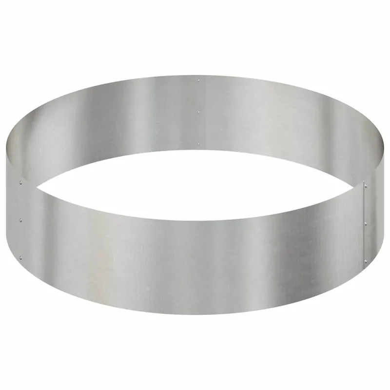 Cache-pot de jardin rond moderne 90 x 90 x 20 cm pratique style industriel en acier inoxydable argent 02_0052279