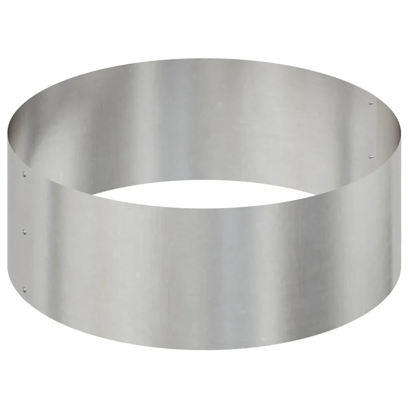 Cache-pot de jardin rond moderne 90 x 90 x 20 cm pratique style industriel en acier inoxydable argent 02_0052279