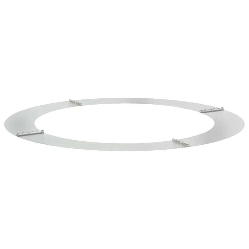 Lot de 5 anneaux d'arbre plats décoratifs modernes 120 x 120 cm protège racines jardin esthétique en acier galvanisé argent 02_0052352