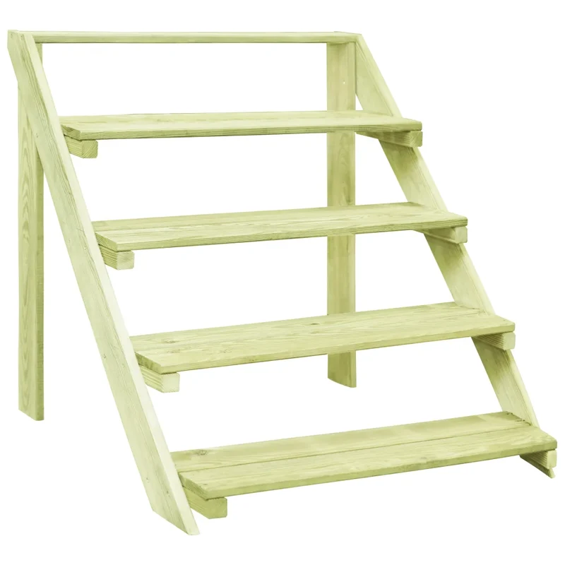 Support pour plantes extérieur 80 x 80 x 80 cm 5 niveaux durable design contemporain en pin massif naturel 02_0045960