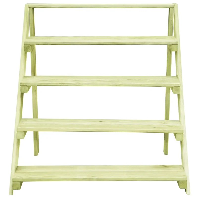 Support pour plantes extérieur 80 x 80 x 80 cm 5 niveaux durable design contemporain en pin massif naturel 02_0045960