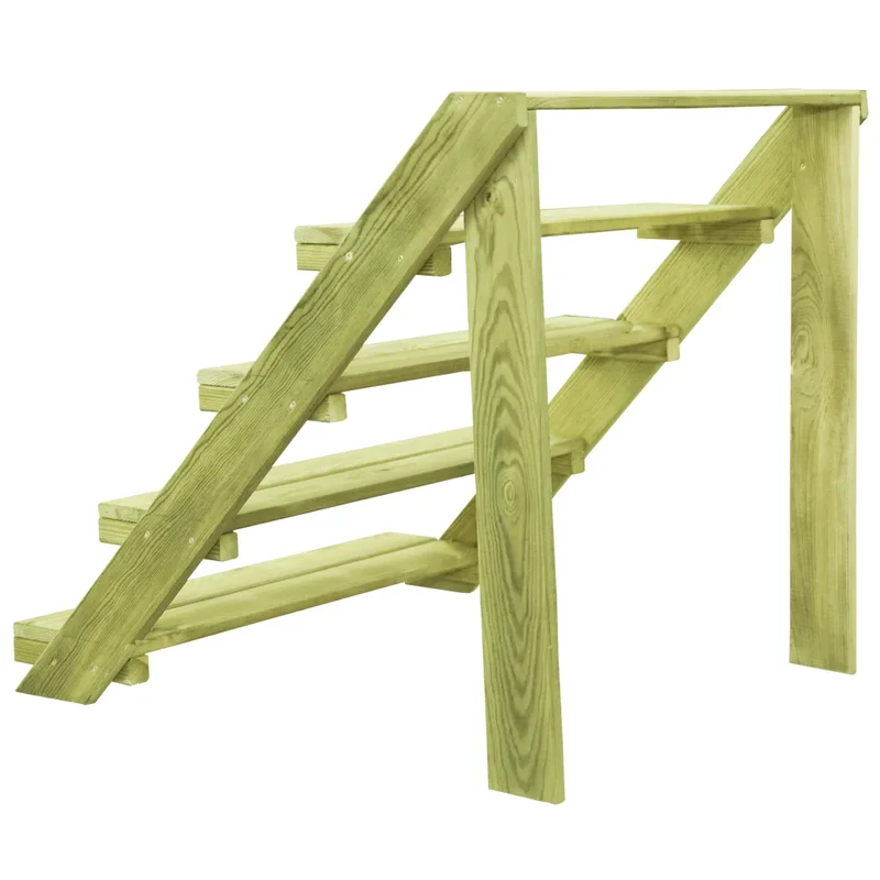 Support pour plantes extérieur 80 x 80 x 80 cm 5 niveaux durable design contemporain en pin massif naturel 02_0045960